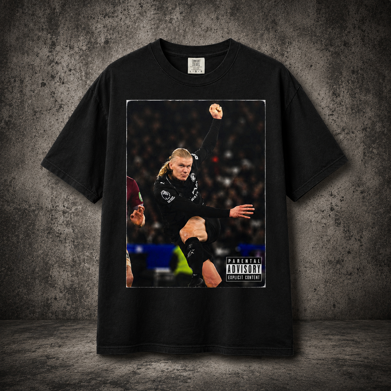 T-Shirt — Soccer Player Photo Graphic Tee (Parental Advisory)