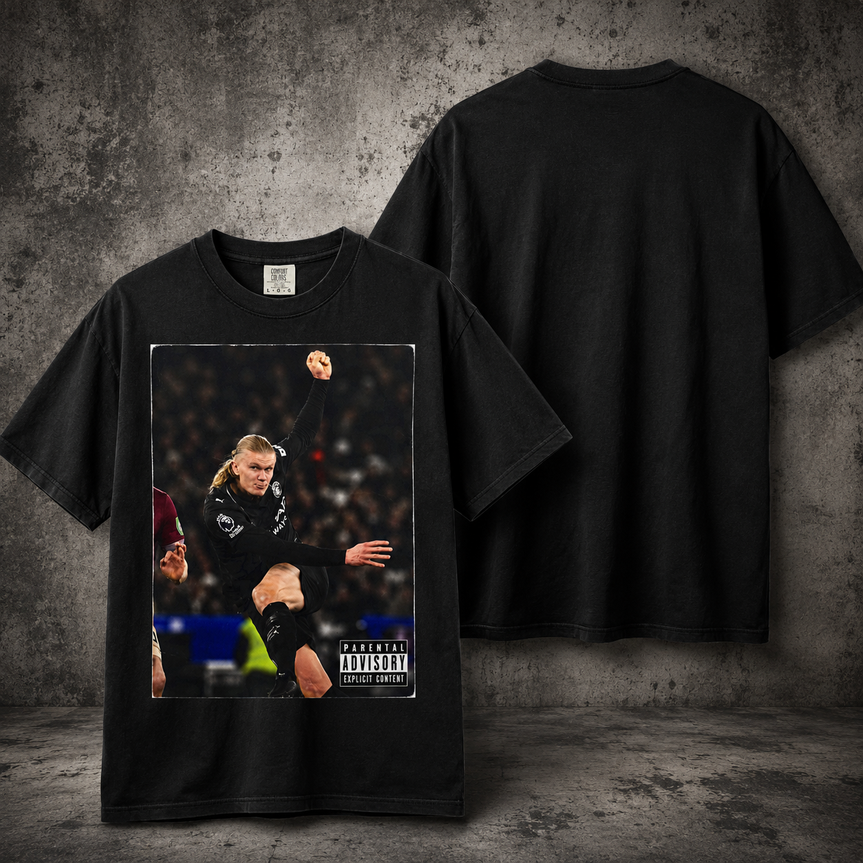 T-Shirt — Soccer Player Photo Graphic Tee (Parental Advisory)